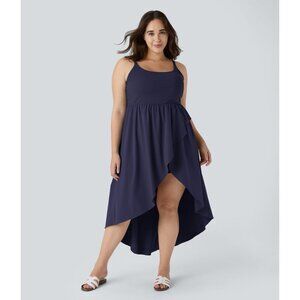 NWT Halara Navy Blue Breezeful Flowy Asymmetric Midi Dress Size 3x Womens